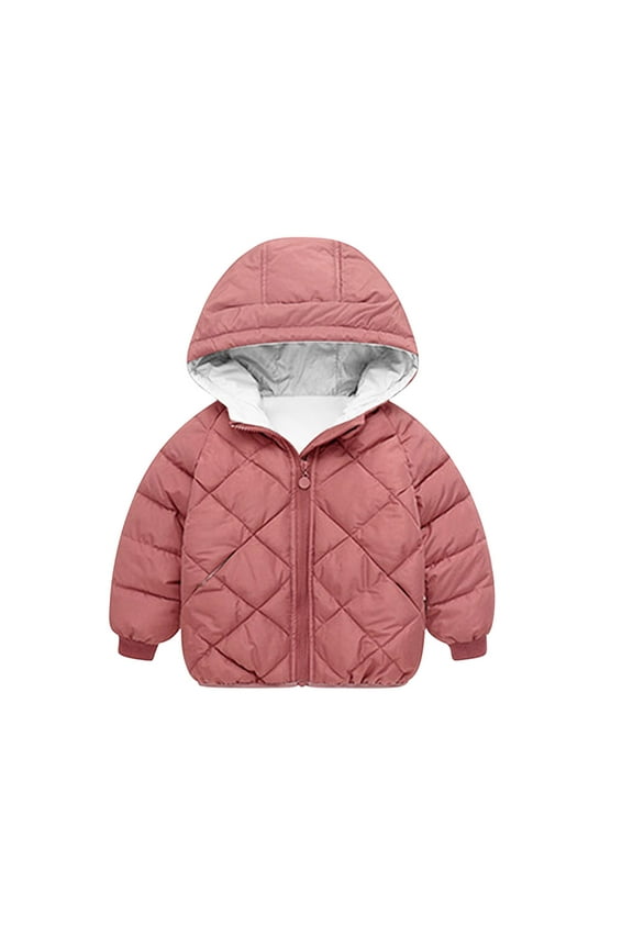 Winter Coats for Baby Boys Girls Kids Toddler Light Puffer Down Jacket with Hoods Infants Outerwear Pink 4-5 Years
