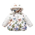 thumbnail image 1 of Winter Coats for Baby Girls Butterfly Lightweight Puffer Jacket with Hood Fleece Lined Bubble Coat Padded Down Jacket, 1 of 9