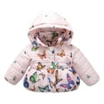 thumbnail image 1 of Winter Coats for Baby Girls Butterfly Lightweight Puffer Jacket with Hood Fleece Lined Bubble Coat Padded Down Jacket, 1 of 9