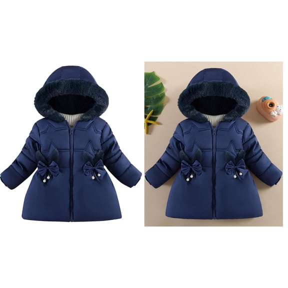 Winter Coats for Boys,Boys Puffer Jacket Mid-Length with Trim Hood Warm and Windproof Child Down Jacket Boys Size 18-24 Months Winter Coat