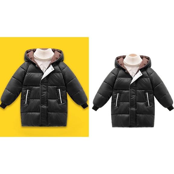 Winter Coats for Boys,Boys Puffer Jacket Mid-Length with Trim Hood Warm and Windproof Child Winter Coat Girls Winter Clothes Size 4-5 Years