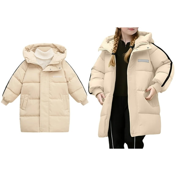 Winter Coats for Boys,Kids Puffer Coat Mid-Length Heavyweight with Trim Hood Windproof Warm Children Padded Coats Boys Size 4-5 Years Winter Coat