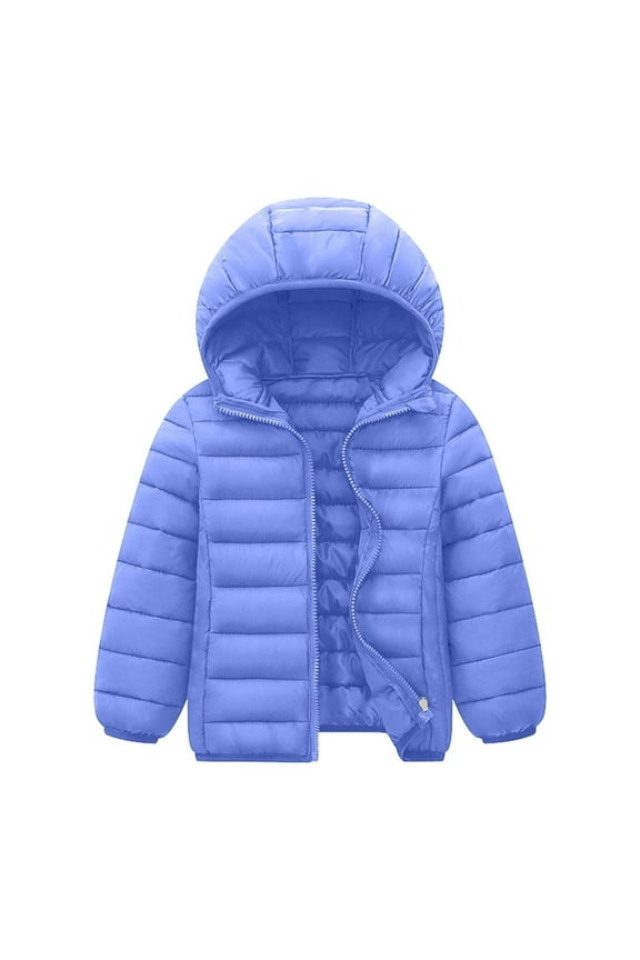 Winter Coats for Boys Kids Puffer Jacket with Pocket Zip up Hooded Coat Long Sleeve Windproof Child Winter Coat for Kids 4-5 Years