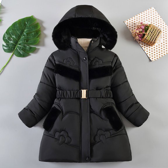Winter Coats for Boys Kids Puffer Jacket with Pocket Zip up Hooded Coat Solid Color Long Sleeve Children Padded Coats Boys Size 4-5 Years Winter Coat