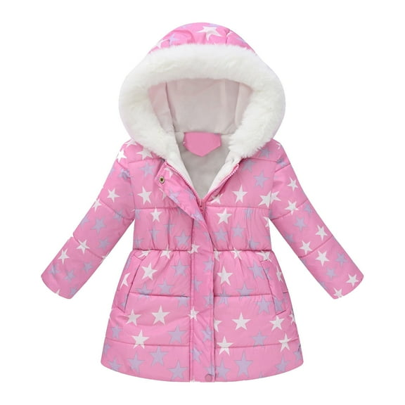 Winter Coats for Girls Boys Puffer Coat with Pocket Zip up Winter Hoodies Coat Warm Windproof Fashion Kids Warm Clothes for Teen Boys 6-7 Years