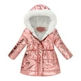 thumbnail image 1 of Girls Winter Hooded Jacket Thickened Windproof Warm Zipper Coat for Toddler Soft Comfortable Outerwear, 1 of 3