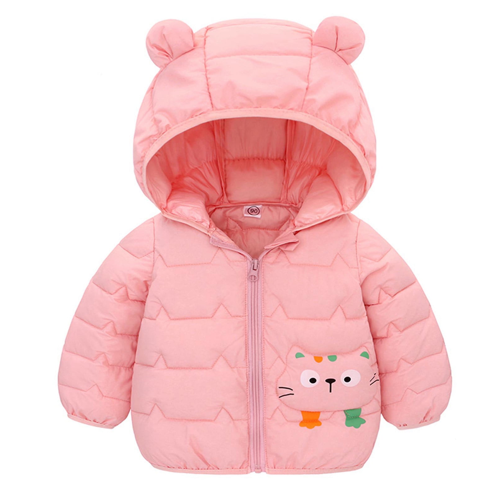 Winter Coats for Kids Boys Girls Light Puffer Padded Jacket Bear Hood