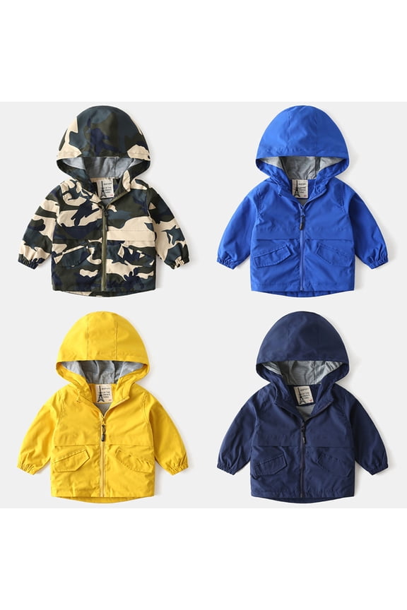 Winter Coats for Kids Waterproof Hooded Jacket for Boys Girls,Kids Raincoats Outdoor Windbreaker Dinosaur Rain Jacket Black Jacket