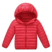 BAOZHU Winter Coats for Kids with Hoods Little Girls Boys Infant Toddler Lightweight Padded Hooded Puffer Coat Warm Jackets for 2-7T