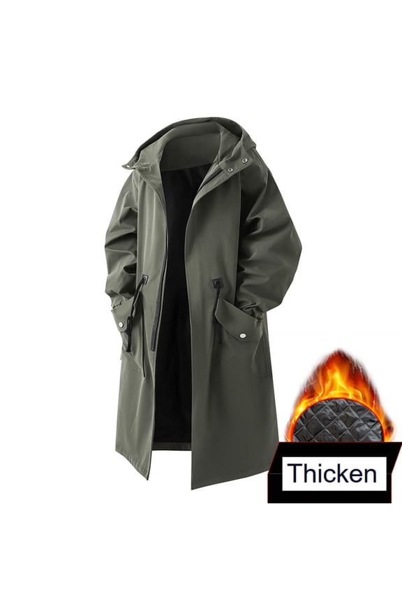 Winter Coats for Men Heavyweight Puffer Down Jacket Full Zipper Windbreaker Long Overcoats with Pockets