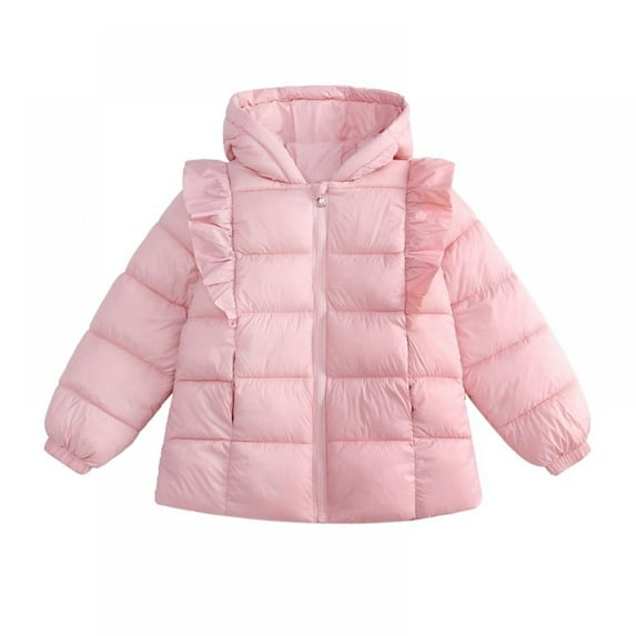 Winter Coats for Toddler Girls,Pink Winter Down Jacket,Kids Baby Girls Padded Light Puffer Zipper Jacket Outerwear Infant for 1-6T