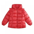 thumbnail image 1 of Winter Coats for Toddler Girls,Red Winter Down Jacket ,Kids Baby Girls Padded Light Puffer Zipper Jacket Outerwear Infant for 1-6T, 1 of 7