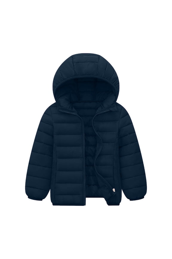 Winter Coats for Toddler Kids Infants Baby Boys Girls Light Puffer Warm Thick Hooded Down Jacket Navy 14-15 Years