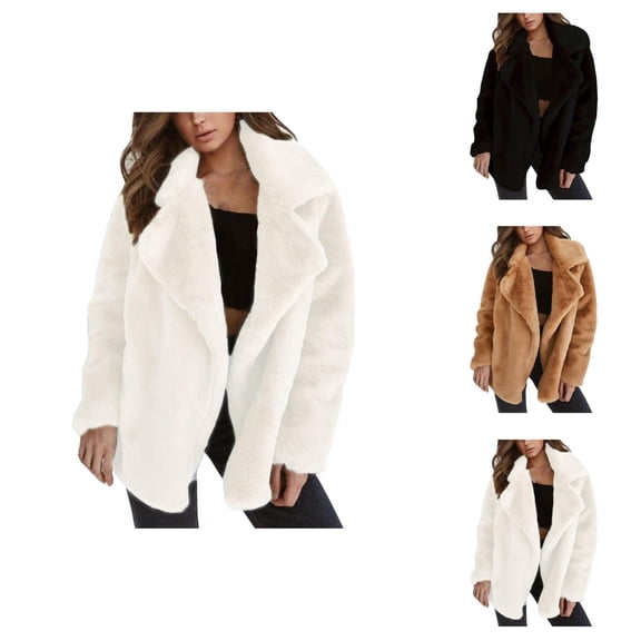 Winter Coats for Women 2025 Long Sleeve Open Front Notch Collar Cardigan Jacket Work Office Outerwear