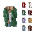 thumbnail image 1 of Winter Coats for Women 2025 Long Sleeve Fleece Warm Plain Zip Up Hooded Jacket with Pockets Casual Outerwear, 1 of 1