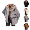 thumbnail image 1 of Winter Coats for Women 2025 Long Sleeve Warm Zipper Button Casual Hooded Jacket with Pockets Outerwear, 1 of 1