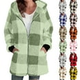 thumbnail image 1 of Winter Coats for Women Bmawag Fashion Womens Plaid Warm Faux Coat Jacket Winter Zipper Long Sleeve Outerwear Gifts for Women on Clearance S-2XL, 1 of 7