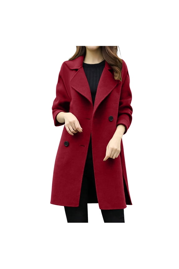 Winter Coats for Women Casual Light Weight Thin Jacket Slim Coat Long Sleeve Blazer Office Business Coats Jacket Womens Winter Coats Red XL