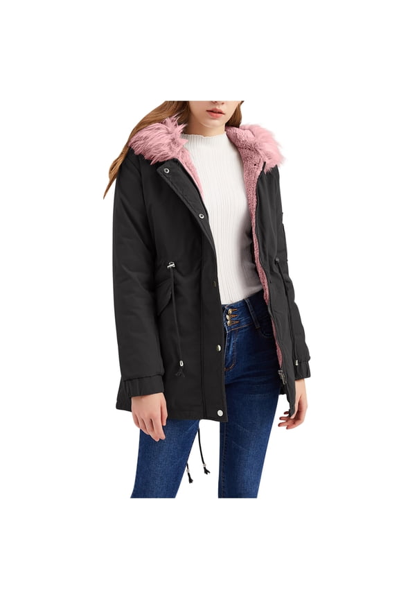 Winter Coats for Women Casual Warm Parkas Thick Fleece Overcoats for Outdoors Climbing