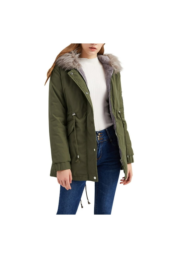 Winter Coats for Women Casual Warm Parkas Thick Fleece Overcoats for Outdoors Climbing
