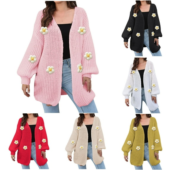 Winter Coats for Women Fall Sweaters for Women 2025 Women Solid Color Botton Fall And Winter Long Sleeve Cardigan Fashion Coat