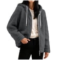 thumbnail image 1 of Winter Coats for Women Fashion Casual Printing Hooded Button Long Sleeves Cardigan Coat Tops, 1 of 9