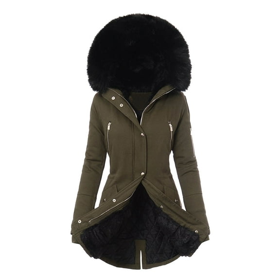 Winter Coats for Women Fashion Plus Size Extreme Cold Weather Outwear Furry Heavy Shaggy Light Down Jacket