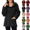 thumbnail image 1 of Winter Coats for Women, Fashion Womens Warm Faux Coat Jacket Winter Zipper Solid Long Sleeve Outerwear,Winter Zipper Overcoat Outerwear Black_L, 1 of 7