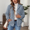 thumbnail image 1 of Winter Coats for Women Fuzzy Fleece Jacket Hooded Color Block Patchwork Cardigan Coat Fashion Travel Outdoor New Womens Outerwear Jacket Navy XXL, 1 of 9
