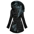 thumbnail image 1 of Winter Coats for Women Hooded Mid Length Zip Front Coat With Soft For Warmth And Comfort In Cold Weather Fashion Outerwear Winter Jackets for Women, 1 of 2