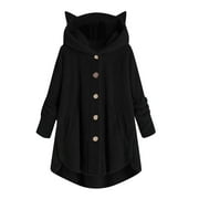 Winter Coats for Women Lightweight Long Sleeve Fuzzy Outerwear Casual Outdoor Overcoats with Hood