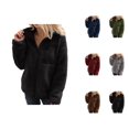 thumbnail image 1 of Winter Coats for Women Long Sleeve Fleece Soft Warm Stand Collar Plain Casual Zip Up Jacket Outerwear, 1 of 1