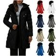 thumbnail image 1 of Winter Coats for Women Long Womens Hooded Puffer Jacket Lightweight Fleece Long-sleeved Fall And Winter Quilted Clothing Large Outwear Black XXXXL, 1 of 10