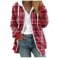thumbnail image 1 of Winter Coats for Women Plush Sherpa Jacket Fleece Plaid Jacket Oversized Fuzzy Fleece Jacket Zip Up Outerwear Coats Jackets for Women Clearance, 1 of 5