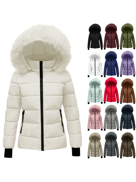 Winter Coats for Women Puffer Jacket Warm With Hood Waist And To Overcome Outer Long Sleeve Coats Gift for Women