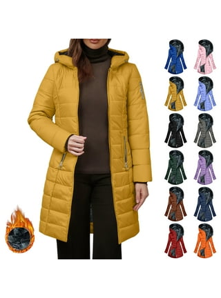 Womens Puffer Jackets in Womens Coats | Yellow - Walmart.com