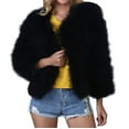 thumbnail image 1 of Winter Coats for Women Shaggy Jacket Fuzzy Faux Shearling Oversized Warm Shacket Outwear Black XXL, 1 of 7