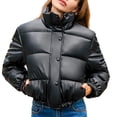 thumbnail image 1 of Winter Coats for Women Short Puffy Jacket Stand Collar Winter Warm Coat Outerwear Casual Quilted For Ladies Fashion Coats Winter Jackets for Women, 1 of 9