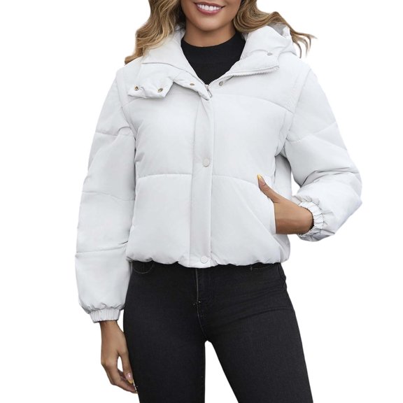 Winter Coats for Women Short Thickened Vest With Detachable Sleeves Coat Winter Jackets for Women