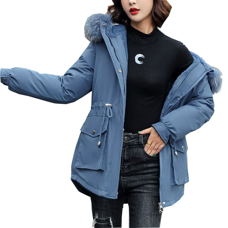 Winter Coats for Women Thichkened Hooded Parka Coat Warm Baggy Plus Size  Winter Jacket Outerwear with Pockets Womens Clothes