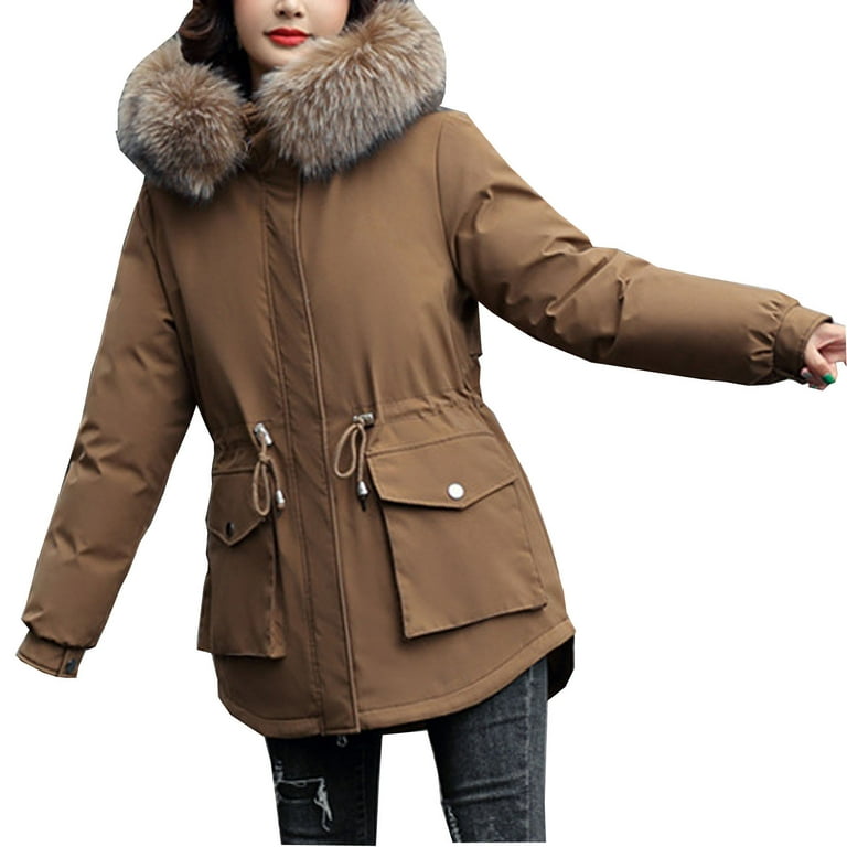 Winter Coats for Women Thichkened Hooded Parka Coat Warm Baggy Plus Size  Winter Jacket Outerwear with Pockets Womens Clothes 