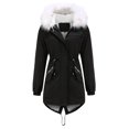 thumbnail image 1 of Winter Coats for Women Warm Fleece Long Back Jacket Thicken Parka with Hood Black XL, 1 of 7