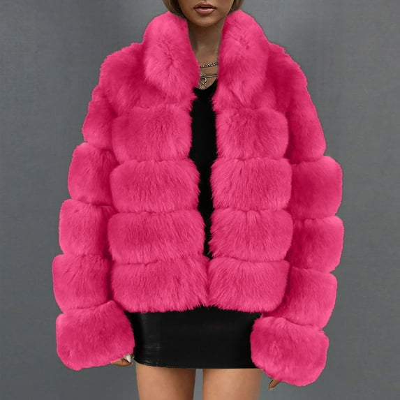 Winter Coats for Women Warm Fluffy Faux Fur Jackets Cropped Jacket Parka Outwear Solid Color Sharpe Fuzzy Jacket Coat Jackets for Women