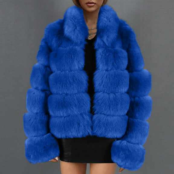 Winter Coats for Women Warm Fluffy Faux Fur Jackets Cropped Jacket Parka Outwear Solid Color Sharpe Fuzzy Jacket Coat Jackets for Women
