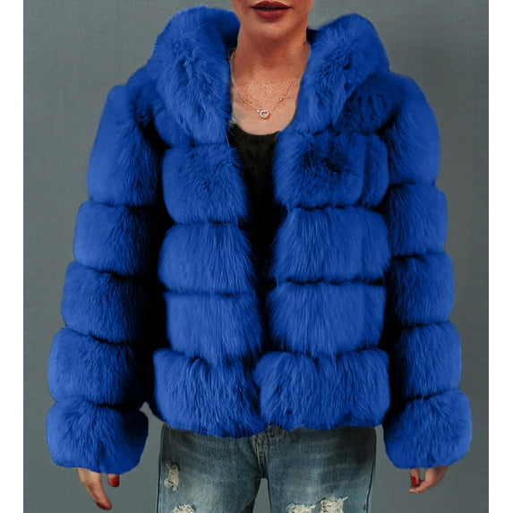 Winter Coats for Women Warm Fluffy Faux Fur Jackets Cropped Jacket Parka Outwear Solid Color Sharpe Fuzzy Jacket Coat Jackets for Women