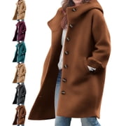 Winter Coats for Women Windproof Warm Single Breasted Button Loose Fit Cold Weather Casual Winter Outerwear