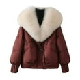 thumbnail image 1 of Winter Coats for Women Winter Coat With Large Hood Short Jacket Fashionable Outerwear Loose Fit Warm Quilted Casual Trench Winter Jackets for Women, 1 of 4