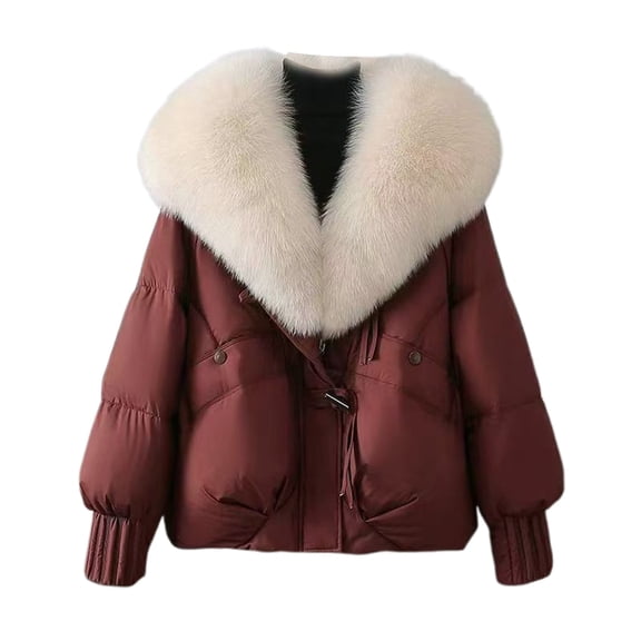 Winter Coats for Women Winter Coat With Large Hood Short Jacket Fashionable Outerwear Loose Fit Warm Quilted Casual Trench Winter Jackets for Women