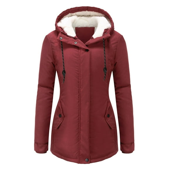 Winter Coats for Women,Women's Winter Warm Puffer Jackets Lined Thick Overcoat Hooded Down Jacket Zip Parka Coats