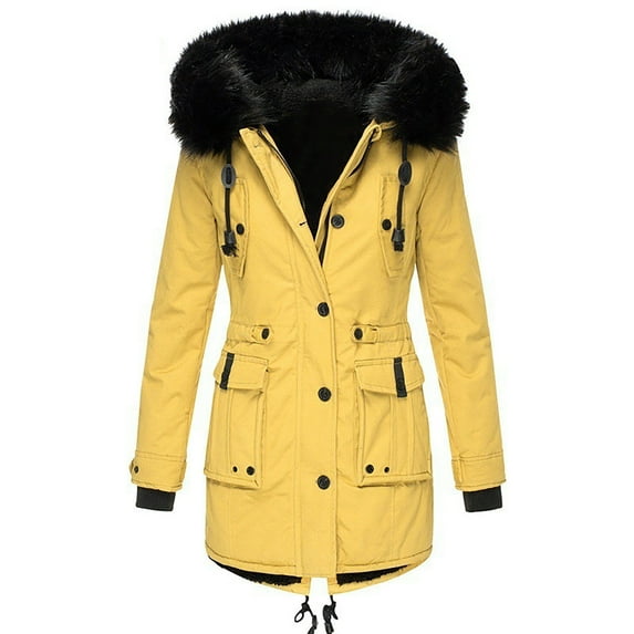 Winter Coats for Women,Women's Winter Warm Puffer Jackets Lined Thick Overcoat Hooded Down Jacket Zip Parka Coats